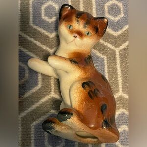 Goebel Vintage Porcelain Cat W. Germany Figurine orange blue eyes